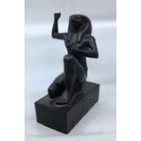 A carved stone figure of Egyptian god. H:33.5cm
