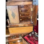 A 19th cent specimen box and other boxes