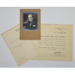 Sir Winston Churchill Interest: A silvered photograph of Winston L.S. Churchill (1874-1965), 9.3cm x