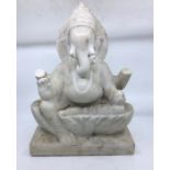 An Indian marble figure of Ganesh. H:36cm (a/f)
