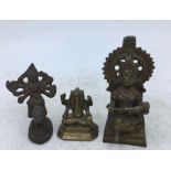 A collection of three Indian bronze figures. (3)