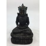 A Sino-Tibetan bronze figure of a deity. H:11.5cm