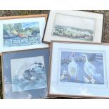 A collection of pictures to include an 18th cent print of Hampton.