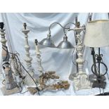 A collection of 20th cent lamps