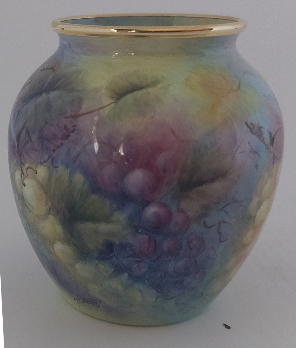 A Moorcroft Museum piece C1998, in the grapevine pattern, Decorated free hand, enamel vase made with - Image 4 of 7