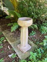 Archibold Knox for Liberty's of London glazed pedestal style Bird Bath standing aprox 31" High,