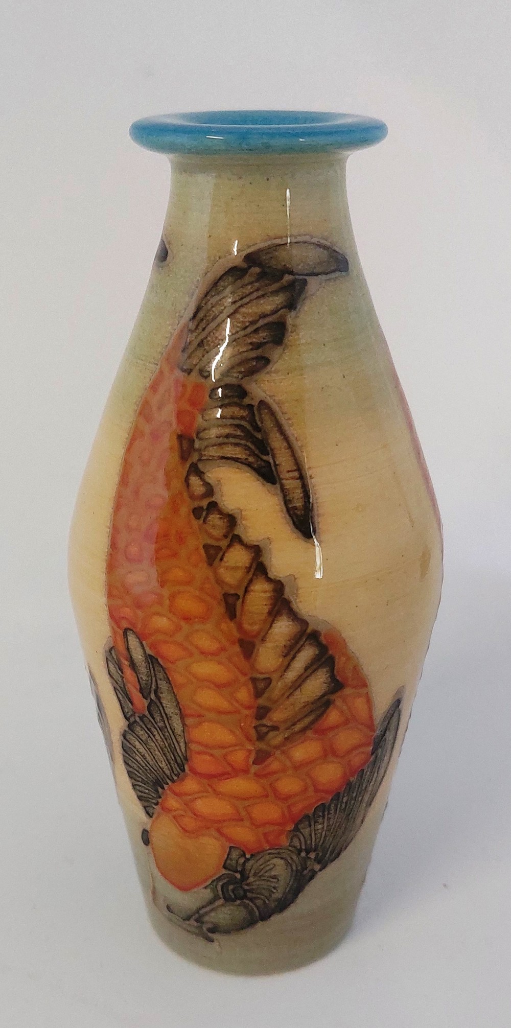 A rare small " Koi Carp " pattern  vase by Moorcroft, made for the Dennis China Works C2001-2004. It - Image 2 of 5