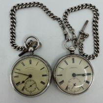 A Victorian silver pocket watch retailed by Thomas Allcock, Sandbach, Chester 1886, another