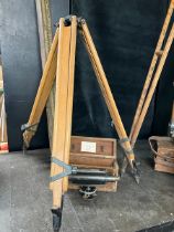 Reynolds surveyors equipment including Tripod and measuring stick/rule 1937 in original box