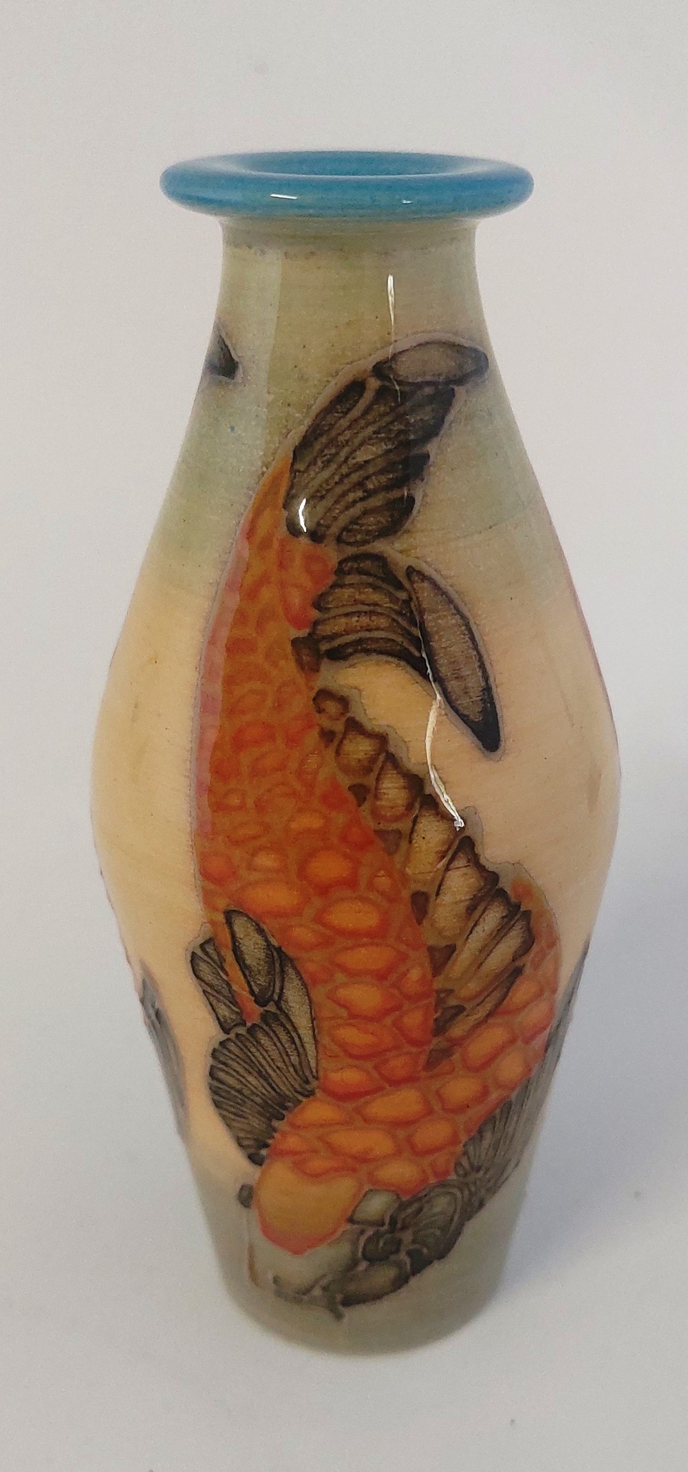 A rare small " Koi Carp " pattern  vase by Moorcroft, made for the Dennis China Works C2001-2004. It - Image 3 of 5