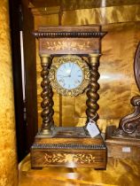 15. French Portobello style mantel clock, with 8 day 2 train French movement. Striking on a bell (