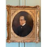 19th Century oil on canvas in gilt frame of Benjamin Disraeli  overall inc frame 36"H x 30" wide