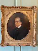 19th Century oil on canvas in gilt frame of Benjamin Disraeli  overall inc frame 36"H x 30" wide