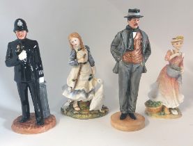 A collection of Royal Doulton figures , The Goose Girl HN2419, cert 817 , boxed,  Country Love