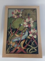 A Moorcroft limited edition 1/2 ( 1 of 2 ) framed plaque, Titled " Silent Witness " Decorated with a