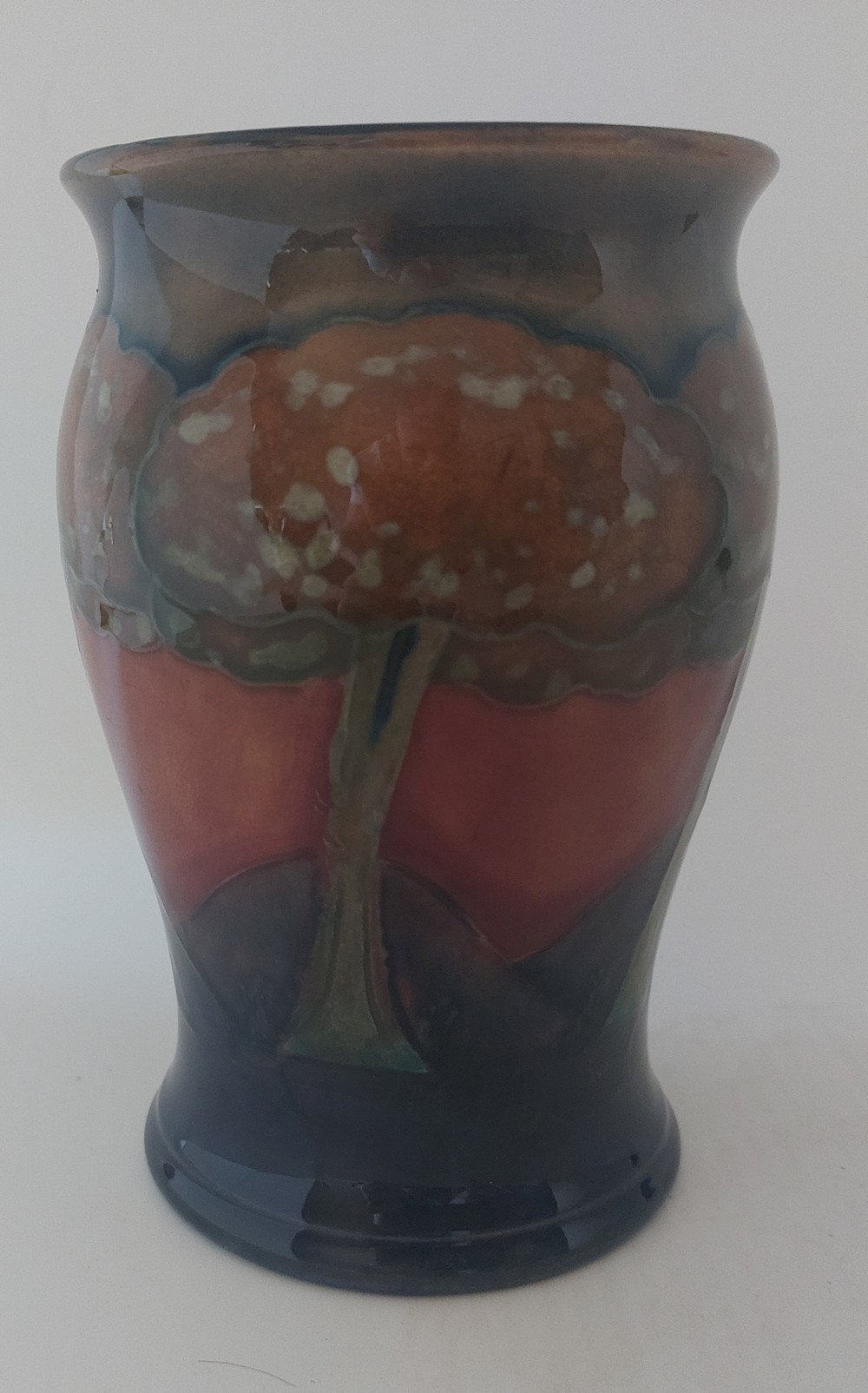 A Moorcroft Eventide flambe vase C1928, By William Moorcroft, signed WM in blue and impressed mark