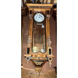 4. A Vienna wall clock with two train weight driven movement. Stamped Gaston Becker no 129858 has