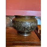 Metal Urn Jardiniere, possibly Bronze  standing 20cms high with an aperture of 24cms over all