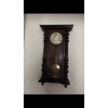 Vienna wall clock with 2 train spring driven movement.