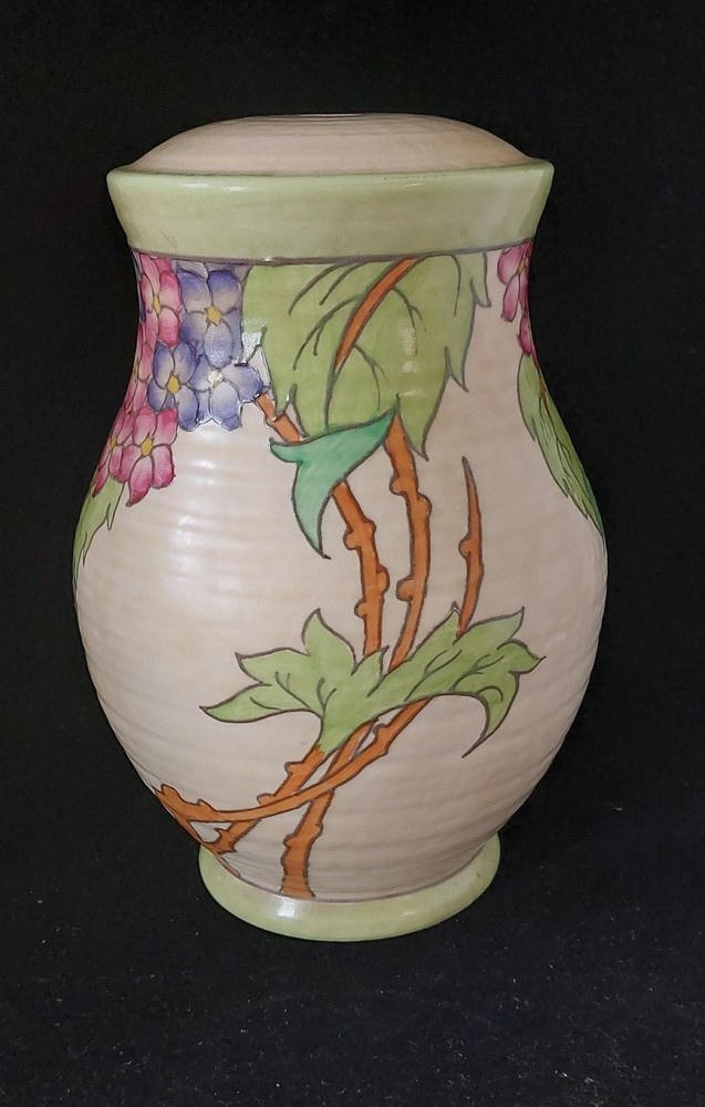 A Crown Ducal Charlotte Rhead tube lined Hydrangea lamp base, pattern 3797,  C1930's , stands 24cm - Image 2 of 4