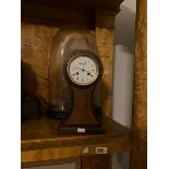 17. Parkinson and Fradsham London 8 day 2 train mantel clock with 4" porcelain dial. Movement