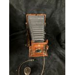 Thornton Pickard Mahogany cased triple expansion camera and lens. Circa 1905-1910 complete with