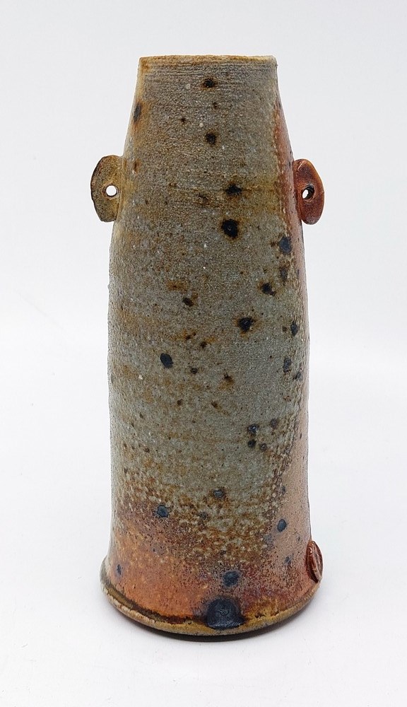 A Stephen Parry. Ryebugh Pottery stoneware lugged thin vase. with an Impressed mark SP.  standing 17 - Image 3 of 5