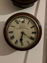 6. English fusee dial clock with a 12" dial with M.R.C CILLET BLAND & CO. Croydon written on the