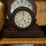 11. Lenzkirch mantel clock with two train movement, strikes on a gong. With 7.5" dial contained in