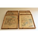 A matched set of six Chinese watercolours on silk, 20th century with various Immortals and other