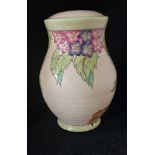 A Crown Ducal Charlotte Rhead tube lined Hydrangea lamp base, pattern 3797,  C1930's , stands 24cm