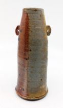 A Stephen Parry. Ryebugh Pottery stoneware lugged thin vase. with an Impressed mark SP.  standing 17