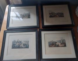 A set of four coloured aquatints "Battle of Waterloo" by M. Dubourg after I.H. Clark published by