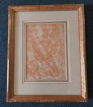 18th century school Study of classical figures and putto in a woodland, red chalk, unsigned, on