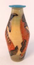 A rare small " Koi Carp " pattern  vase by Moorcroft, made for the Dennis China Works C2001-2004. It