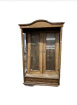 Large Pine Farmhouse glazed doors and sides display dresser on Bun feet and shaped Large single