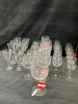 Selection of Riedel lead crystal wine glasses and others