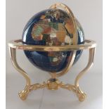 A Large remarkable quality fine weighted 40 " circumference table top rotating stand globe, on brass