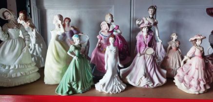 A Royal Doulton figure "Barbara" HN 2962, nine various Coalport ladies and two further ladies (