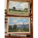 2 x Oil on canvass Landscape paintings by Anthony Gibbs (signed 1974)   aprox 75x50cms