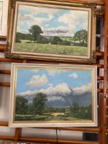 2 x Oil on canvass Landscape paintings by Anthony Gibbs (signed 1974)   aprox 75x50cms