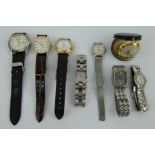 Seven watches including Tudor, Omega, Longines, Raymond Weil, Citizen, Gucci and Zenith