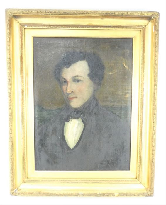 19th century portrait of a gentleman, oil on canvas in gilt frame.