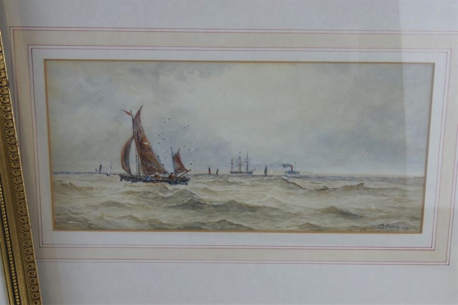 Thomas Bush Hardy (1842-1897), pair of marine watercolours depicting sailing boats and steamers - Image 3 of 4