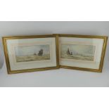 Thomas Bush Hardy (1842-1897), pair of marine watercolours depicting sailing boats and steamers