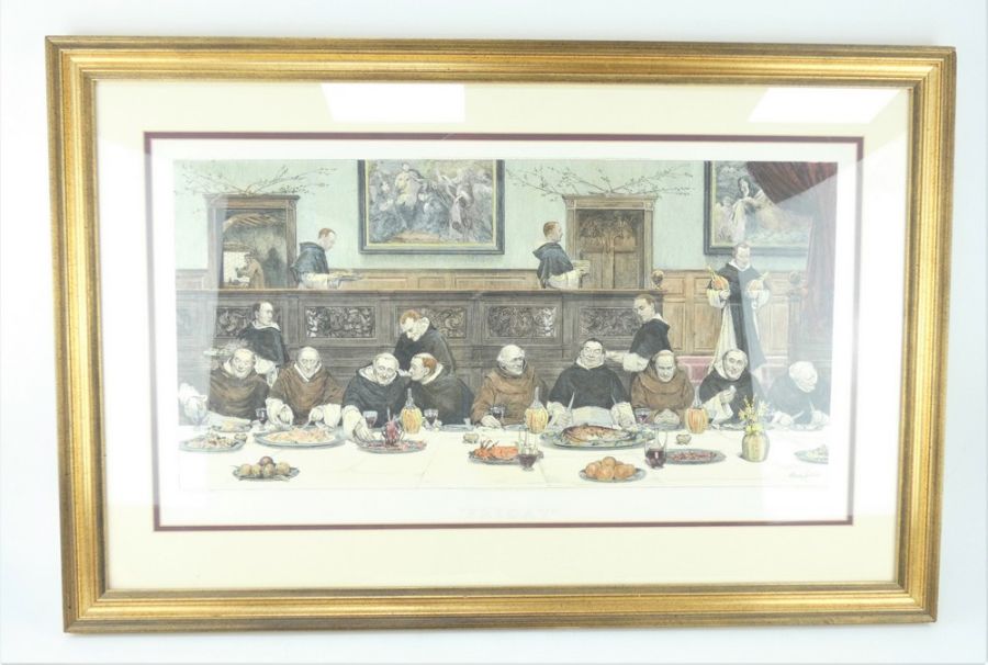 Print entitled 'Friday', after W Dendy Sadler (1854-1923) Giltwood frames, glazed and mounted