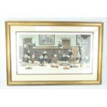 Print entitled 'Friday', after W Dendy Sadler (1854-1923) Giltwood frames, glazed and mounted