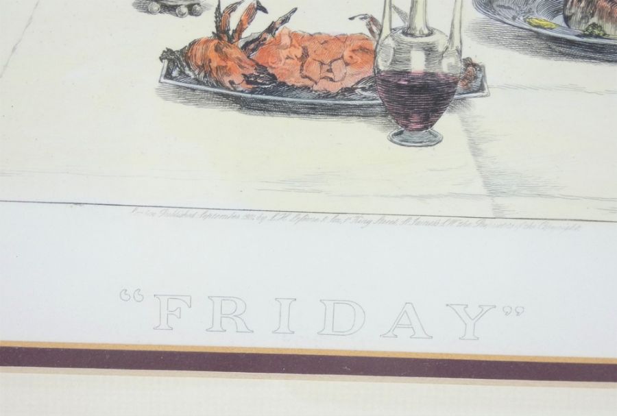 Print entitled 'Friday', after W Dendy Sadler (1854-1923) Giltwood frames, glazed and mounted - Image 7 of 8