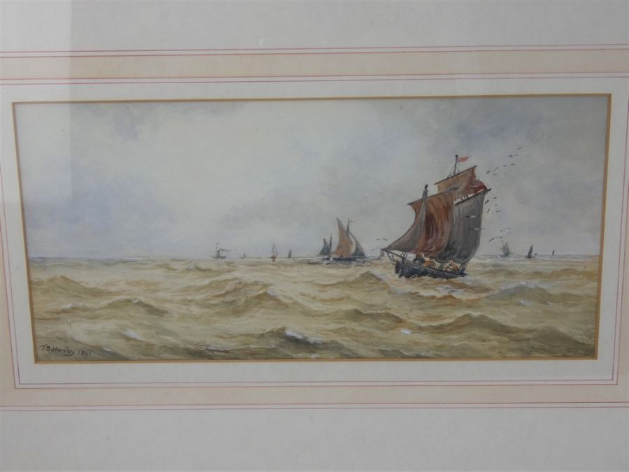 Thomas Bush Hardy (1842-1897), pair of marine watercolours depicting sailing boats and steamers - Image 2 of 4