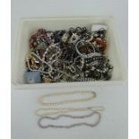 Large quantity of mainly costume jewellery including three cultured pearl necklaces